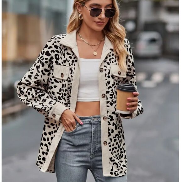 Lapel Leopard Shacket - Picture 2 of 3